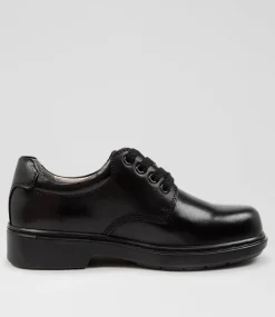 COLORADO Junior School Shoes-REACT JNR E HALF BLACK