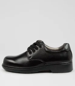 COLORADO Junior School Shoes-REACT JNR E HALF BLACK