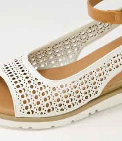 Women I LOVE BILLY Wedges|Heels-Redzel White Tan Sandals