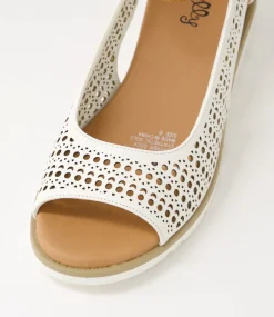 Women I LOVE BILLY Wedges|Heels-Redzel White Tan Sandals