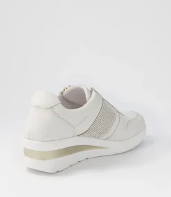 Women SUPERSOFT Comfort|Sneakers-Reehale White Silver Leather Jewels Sneakers