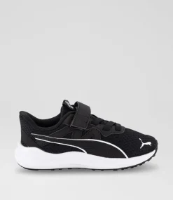PUMA Junior School Shoes|Sport School Shoes-Reflect Lite Junior Black White Mesh Sneakers