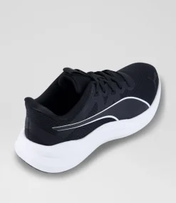 PUMA Sport School Shoes-Reflect Lite Junior Black White Mesh Fabric Sneakers