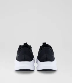 PUMA Sport School Shoes-Reflect Lite Junior Black White Mesh Fabric Sneakers