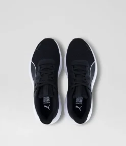 PUMA Sport School Shoes-Reflect Lite Junior Black White Mesh Fabric Sneakers