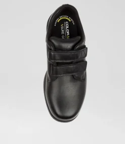 COLORADO Senior School Shoes-Renegade Senior Black Leather Adjustable Shoes