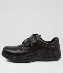 COLORADO Senior School Shoes-Renegade Senior Black Leather Adjustable Shoes
