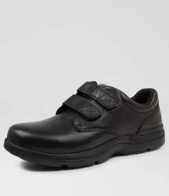 COLORADO Senior School Shoes-Renegade Senior Black Leather Adjustable Shoes