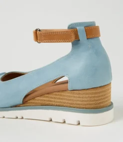 Women I LOVE BILLY Wedges|Heels-Reney Denim Tan Sandals