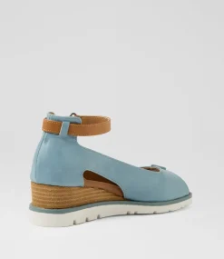 Women I LOVE BILLY Wedges|Heels-Reney Denim Tan Sandals