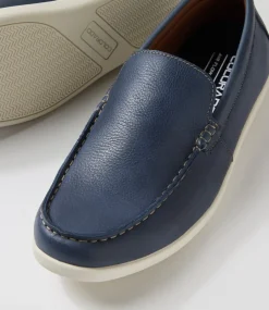 COLORADO Casuals-Reno Denim Blue Oiled Leather Flat Shoes