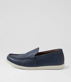 COLORADO Casuals-Reno Denim Blue Oiled Leather Flat Shoes