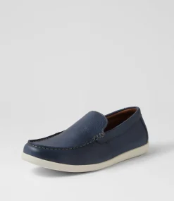 COLORADO Casuals-Reno Denim Blue Oiled Leather Flat Shoes