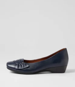 Women SUPERSOFT Flats|Comfort-REVERSE SU NAVY LEATHER