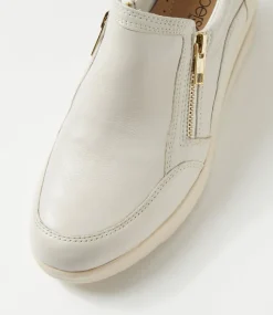 Women SUPERSOFT Comfort|Wedges-Rezie Off White Leather Flat Shoes