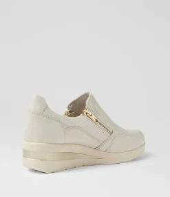 Women SUPERSOFT Comfort|Wedges-Rezie Off White Leather Flat Shoes