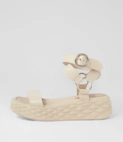 Women TOP END Sandals-Rezso Milk Leather Sandals