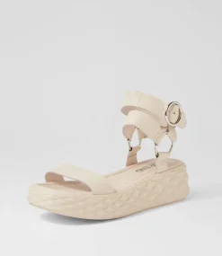 Women TOP END Sandals-Rezso Milk Leather Sandals