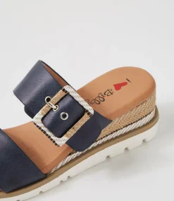 Women I LOVE BILLY Wedges|Heels-Riccardu Navy Multi Sandals