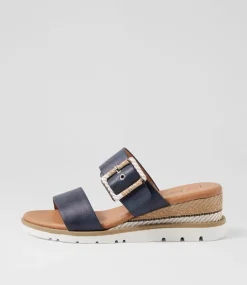Women I LOVE BILLY Wedges|Heels-Riccardu Navy Multi Sandals