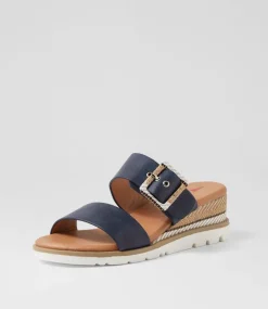 Women I LOVE BILLY Wedges|Heels-Riccardu Navy Multi Sandals