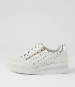 Women SUPERSOFT Comfort|Sneakers-Riki White Silver Leather Sneakers