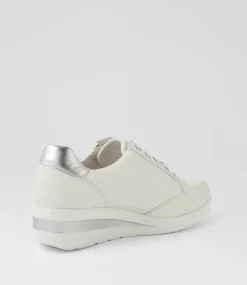 Women SUPERSOFT Comfort|Sneakers-Riki White Silver Leather Sneakers