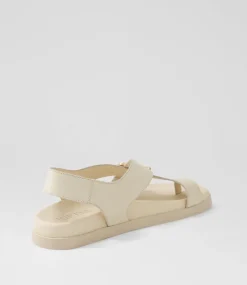 Women TOP END Flats|Sandals-Rikkel Milk Leather Sandals