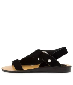 Women TOP END Flats|Sandals-RISA TO BLACK SUEDE