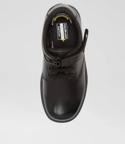 COLORADO Junior School Shoes-ROAR JNR E ZIP BLACK