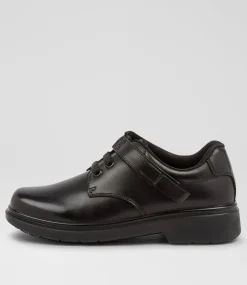 COLORADO Junior School Shoes-ROAR JNR E ZIP BLACK