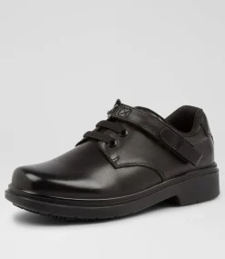 COLORADO Junior School Shoes-ROAR JNR E ZIP BLACK