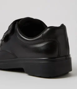 COLORADO Junior School Shoes-Roar Junior D Black Leather Adjustable Shoes