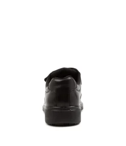 COLORADO Junior School Shoes-Roar Junior E Black Leather Adjustable Shoes