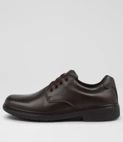 COLORADO Senior School Shoes-Roar Senior E Brown Leather Lace Up Shoes