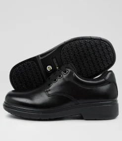 COLORADO Junior School Shoes-Roar Youth C Black Leather Lace Up Shoes