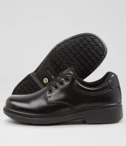COLORADO Junior School Shoes-Roar Youth E Black Leather Lace Up Shoes