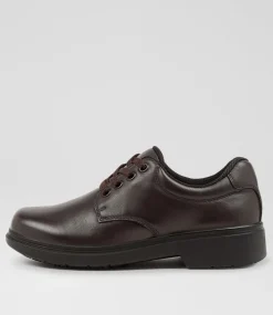 COLORADO Junior School Shoes-Roar Youth E Brown Leather Lace Up Shoes