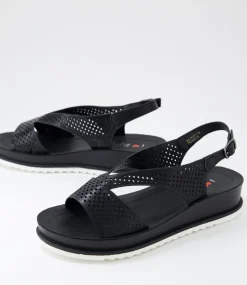 Women I LOVE BILLY Sandals-Roltine Black Sandals
