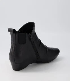 Women SUPERSOFT Boots|Comfort-Romans Black Leather Ankle Boots
