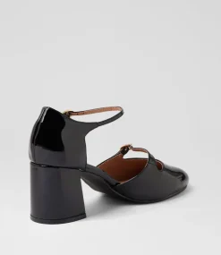 Women DIANA FERRARI Dress|Heels-Rondi Black Patent Leather Heels