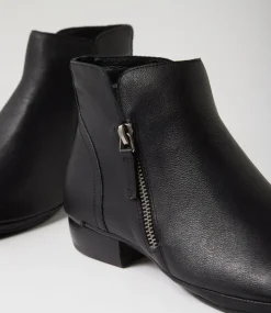 Women DIANA FERRARI Boots-Ronele Black Leather Ankle Boots