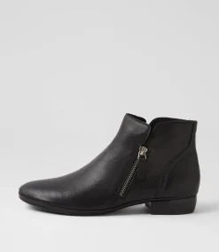 Women DIANA FERRARI Boots-Ronele Black Leather Ankle Boots