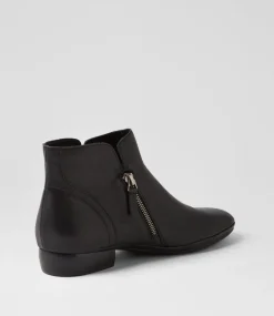 Women DIANA FERRARI Boots-Ronele Black Leather Ankle Boots