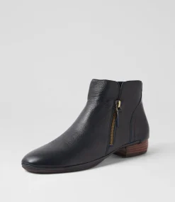 Women DIANA FERRARI Boots-Ronele Navy Dark Brown Leather Ankle Boots