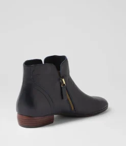 Women DIANA FERRARI Boots-Ronele Navy Dark Brown Leather Ankle Boots