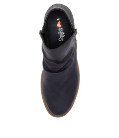 Women I LOVE BILLY Boots-Rosie Navy Ankle Boots