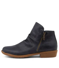 Women I LOVE BILLY Boots-Rosie Navy Ankle Boots