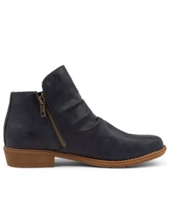 Women I LOVE BILLY Boots-Rosie Navy Ankle Boots