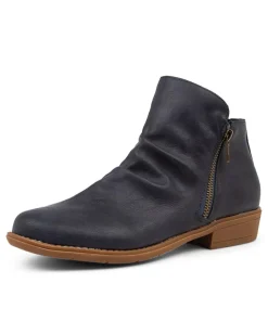 Women I LOVE BILLY Boots-Rosie Navy Ankle Boots